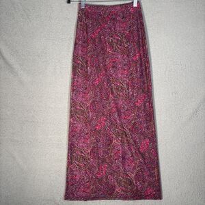 Vintage‎ Rave City Maxi Skirt Size S Paisley Chiffon Bohemian Festival Y2K Fairy